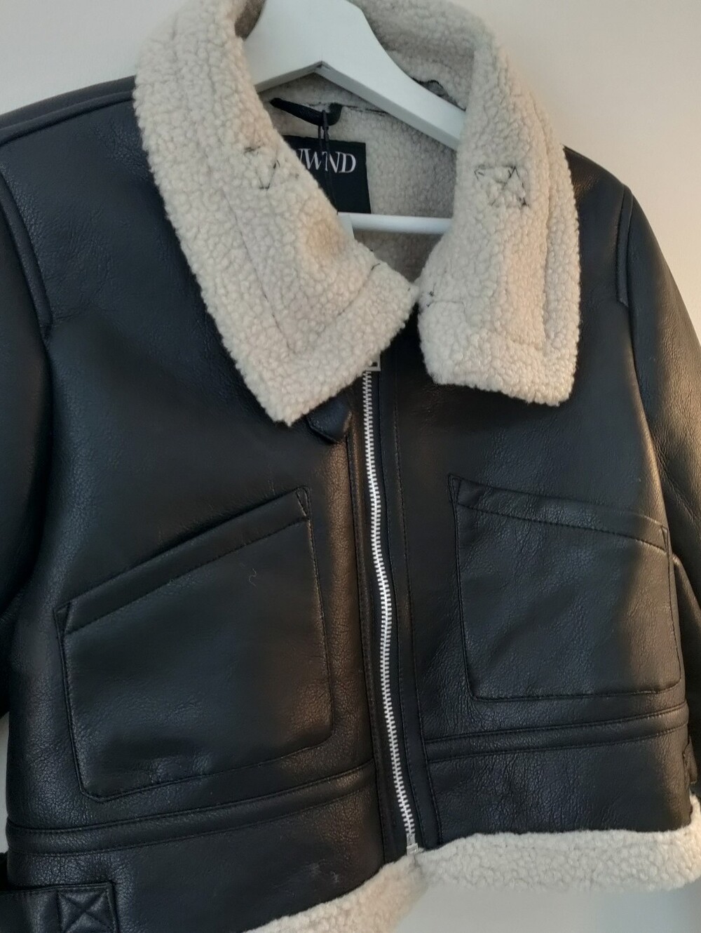 ANWND Faux Leather Jacket Black and Cream Size Small NWT!